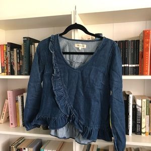 Denim madewell ruffle top